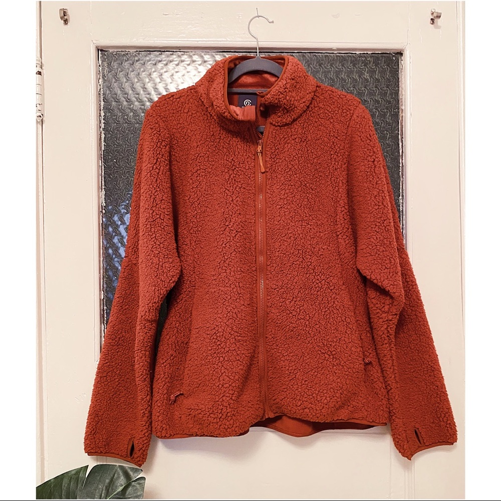 Burnt Orange Sherpa Jacket